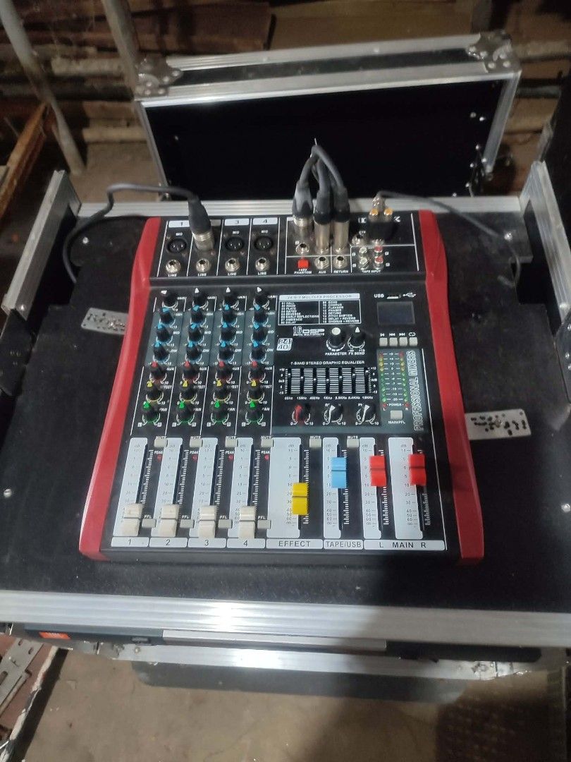 Complete Sound System with Mixer and Speakers (Category: Soundbars, Speakers & Amplifiers) located in Manila. Submitted by ilanomiche57784 (Listing ID 1434029755, Image 1). Description: - Complete sound system package - Includes: - Mixer - Power Amplifier - Equalizer - Two Titan Speakers - One Additional Speaker - Housed in a rolling rack case for easy transport and setup - Ideal for events and personal use.