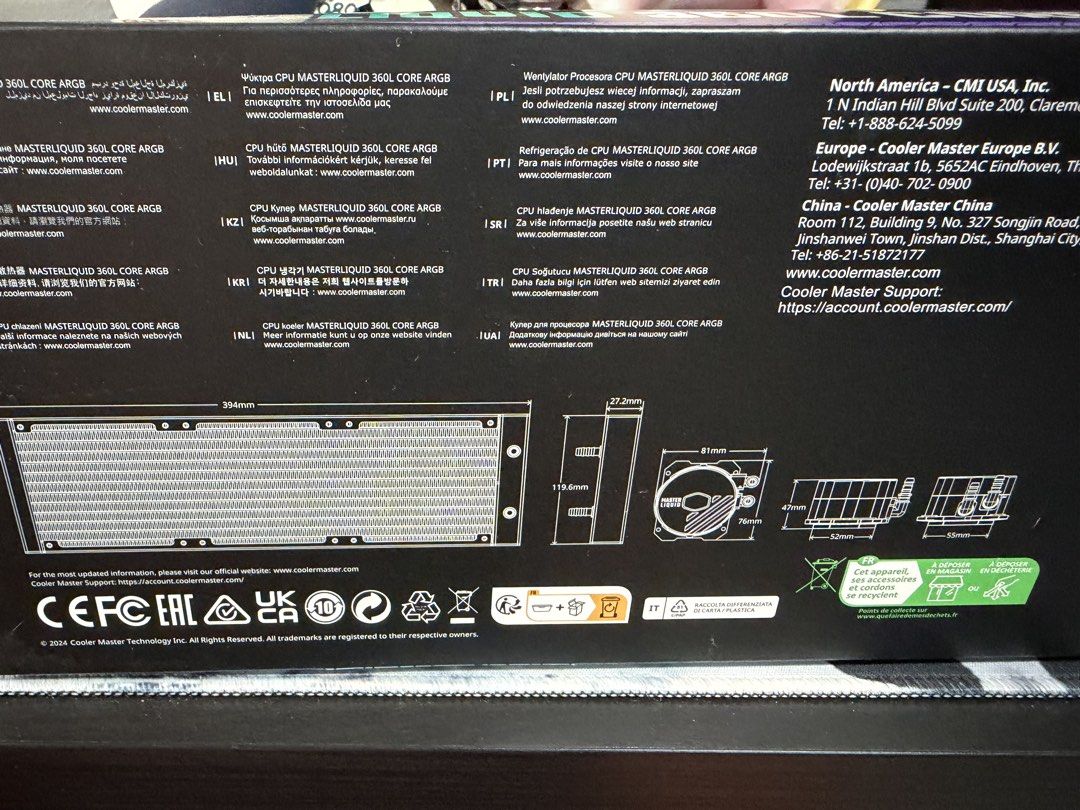 Cooler Master MasterLiquid 360L Core ARGB441327550633103362