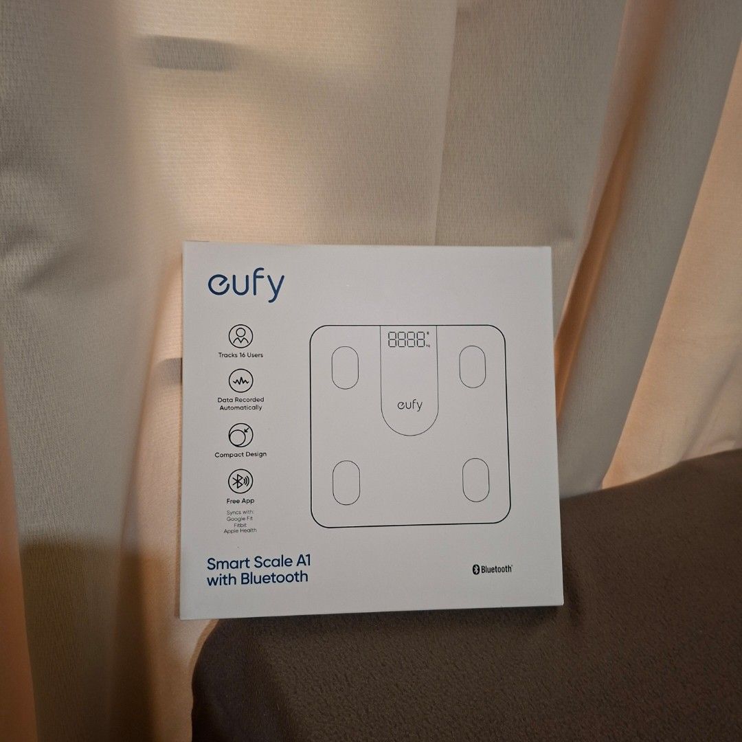 Eufy Smart Scale A1 with Bluetooth (Category: Health Monitors & Weighing Scales) located in Pasig City. Submitted by fast-ship (Listing ID 1434120608, Image 3). Description: - Eufy Smart Scale A1 with Bluetooth - Tracks 8 key measurements - Auto-recognition for multiple users - Compact and space-saving design - Free app for detailed insights - Easy to use and set up - Monitors weight and body composition - Connects via Bluetooth.
