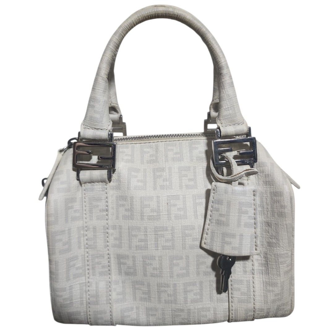 Fendi Zucchino Mini Boston Bag (Category: Luxury Bags & Wallets) located in Cavite. Submitted by appliquetrends (Listing ID 1434131893, Image 1). Description: AUTHENTIC FENDI ZUCCHINO MINI BOSTON BAG IN COATED CANVAS • Made in Italy ° ELISS ❤️ Php 16,000 only! ❤️ You are viewing an authentic PREOWNED item, thus expect signs of usage. Item is priced based on its physical condition. Kindly manage your expectations. ° rare to find mini size, rare co