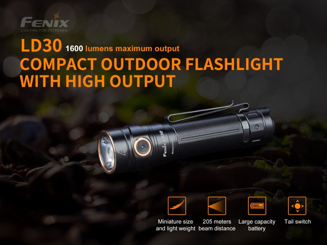 Fenix Ld30 Flashlight (Category: Hiking & Camping) located in Makati City. Submitted by punisher2k19 (Listing ID 1434137404, Image 1). Description: Brand new in box. Bought in the us for $85. Selling for 4.5k. Item is in makati..