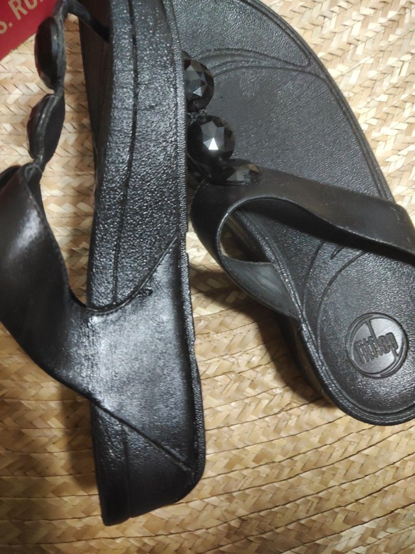 FitFlop Petra Leather Sandals - Black (Category: Flats & Sandals) located in Alaminos. Submitted by adornaura (Listing ID 1434106209, Image 3). Description: - Genuine FitFlop Petra sandals - Black leather, thong-style design - Decorative black embellishments - FitFlop logo on footbed - Size: UK 6, US 8, EUR 39 - Includes original box - Made in Vietnam bought in shoe salon.