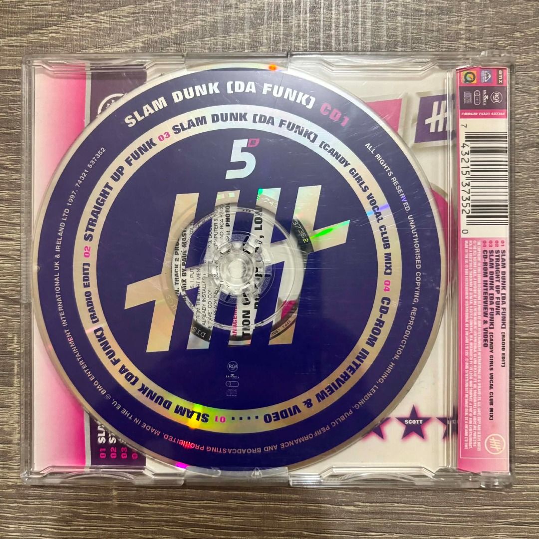 Five - Slam Dunk (Da Funk) CD single (Category: CDs & DVDs) located in Quezon City. Submitted by pinkskies_media (Listing ID 1434007481, Image 2). Description: BAWAL SA MAARTE USED ITEM, HINDI BAGO CD single Made in the EU Tested and 100% working IMPORTANT: Manage your expectations since this is a pre-loved item Inlay NOT in mint condition May gasgas ang CD May basag ang case Please see pic for the condition.