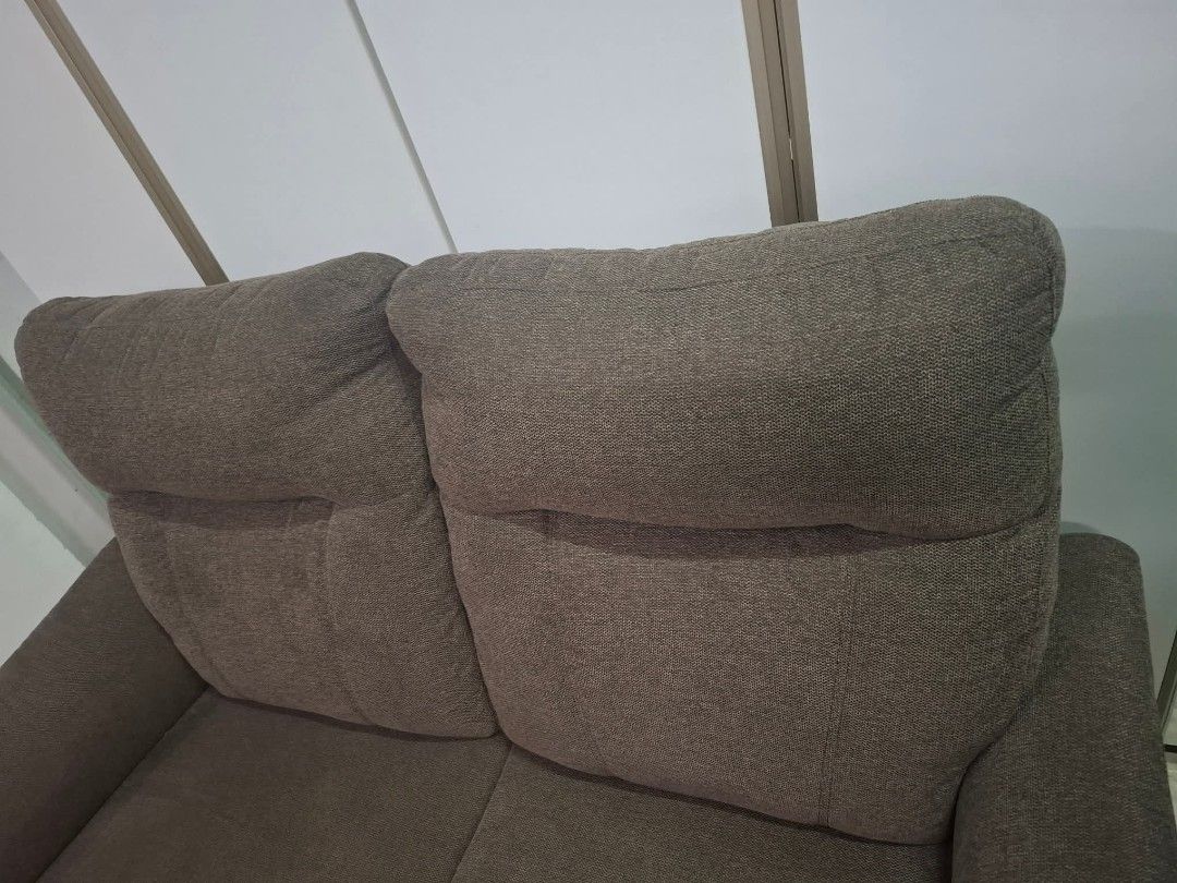 FS: 2 SEATER SOFA *high back *solid wood frame, canvas cover *in good condition (Category: Sofas) located in Manila. Submitted by Hezcki (Listing ID 1434137266, Image 3). Description: .