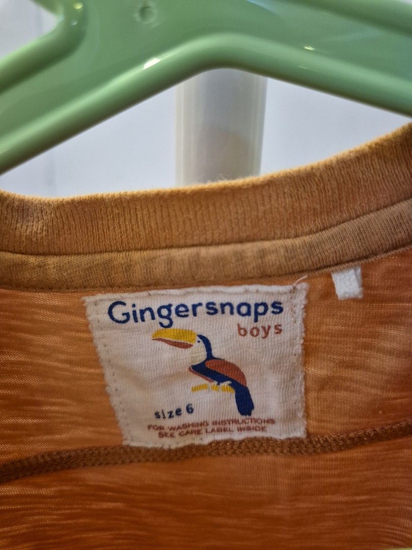 Gingersnaps Boys Henley Shirt - Size 6 (Category: Babies & Kids Fashion) located in Bacoor. Submitted by amdeocampo (Listing ID 1434028347, Image 3). Description: - Gingersnaps Boys Orange Henley Shirt - Size 6 - Short sleeves - Three-button placket - Crew neck - Pre-loved, please manage your expectations. There may be lint or slight discoloration due to washing..