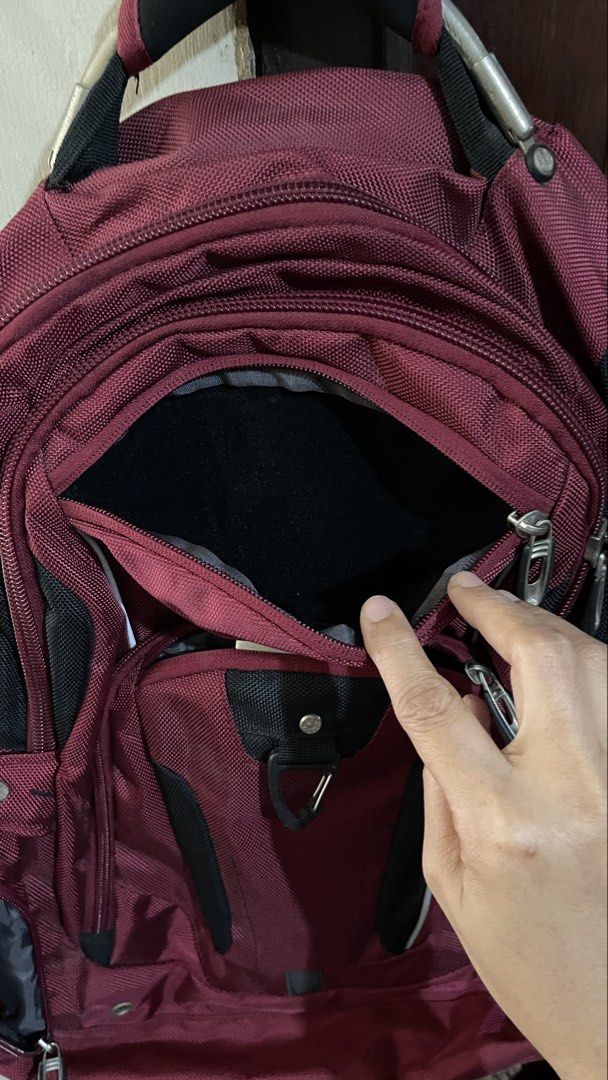High Sierra Backpack (Category: Backpacks) located in Manila. Submitted by akismurabels (Listing ID 1433992471, Image 2). Description: - High Sierra backpack in maroon - Multiple compartments and pockets for storage - Padded back panel for comfort - Adjustable shoulder straps - Top handle and side pockets - Features High Sierra logo LARGE CAPACITY DURABLE THICK MATERIAL PERFECT FOR TRAVEL OR WVERYDAY USE WITH LAPTOP COMPARTMENT PM IF INTERESTED.