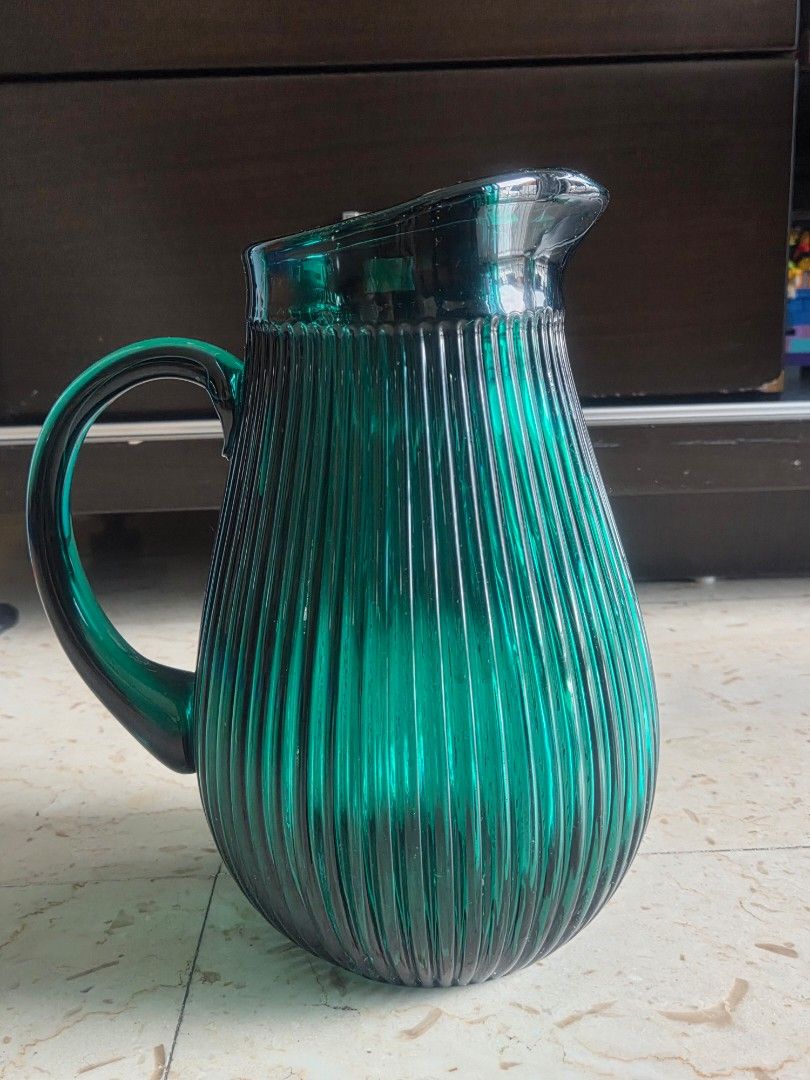 Ikea Green Glass Pitcher for $12