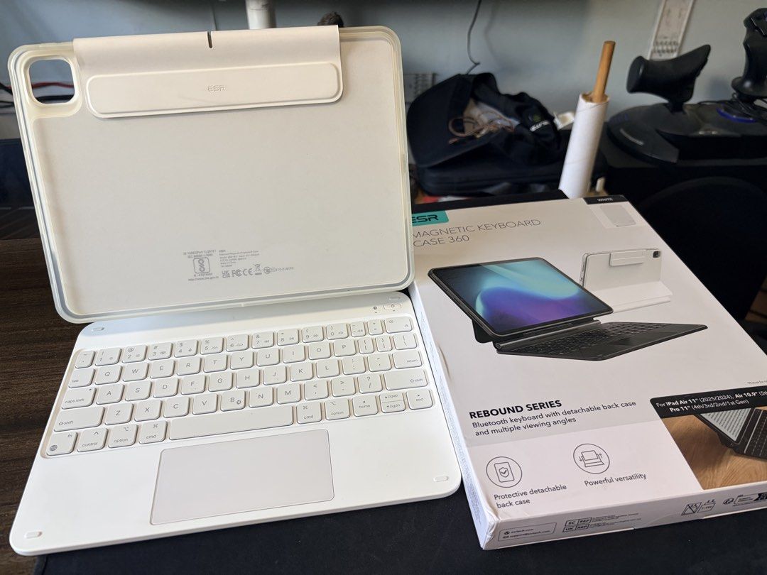 Ipad Air M3 11" Cases (Category: Cases & Sleeves) located in Antipolo. Submitted by lemon939 (Listing ID 1434097338, Image 2). Description: FS: iPad Air M3 11” Cases Selling items ESR Magnetic Keyboard Case 360 Rebound Series (white) - SOLD ESR Folio Case 360 Rebound Series (Skyblue) - ₱1,000 Spigen Ultra Hybrid Pro Case (black) - ₱1,500 Danycase Folio case (grey) - ₱500 Get all for only ₱2,000 All items are last price already. All cases only a m