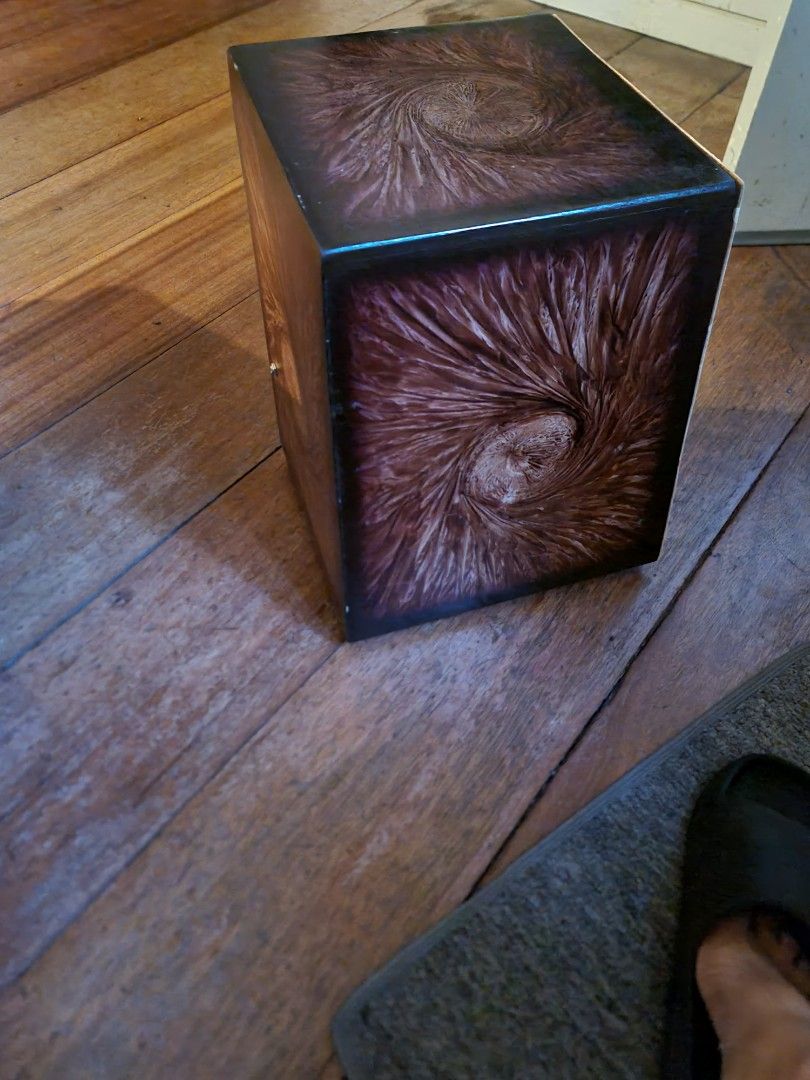 Kessler Cajon (Category: Musical Instruments) located in Mandaluyong City. Submitted by jldo28 (Listing ID 1434170160, Image 2). Description: - Kessler cajon with a unique dark, swirling design. - Light-colored front panel with Kessler logo. - Includes a black carrying bag. - Well-maintained and ready for use..