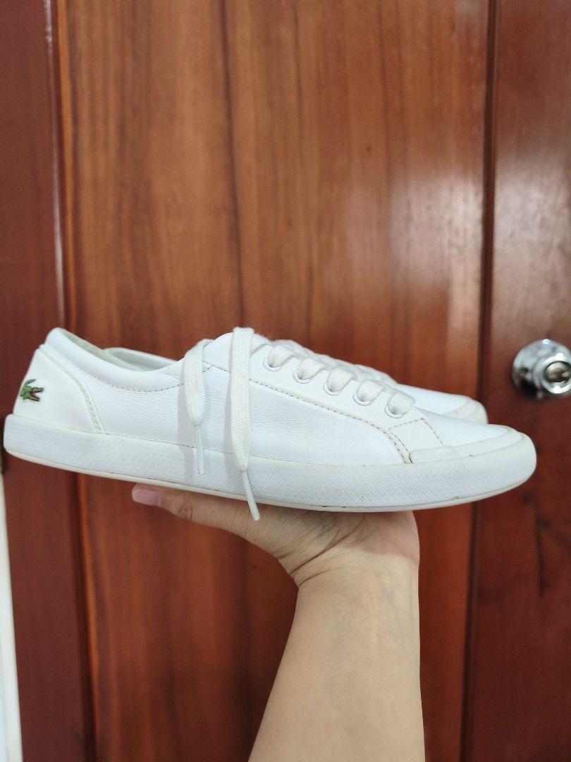 Lacoste White Sneakers - Size 37 (Category: Sneakers) located in Batac City. Submitted by cletzdeclutter (Listing ID 1434078783, Image 3). Description: - White Lacoste L.12.12 sneakers - Size: 37 - Features Lacoste logo - White laces and sole - Made in Vietnam Refer to photos for the item's condition Please manage expectations when buying preloved items. Bawal sa maseselan/ maarte Colors may vary due to lighting Buy at your own risk No return/ ex
