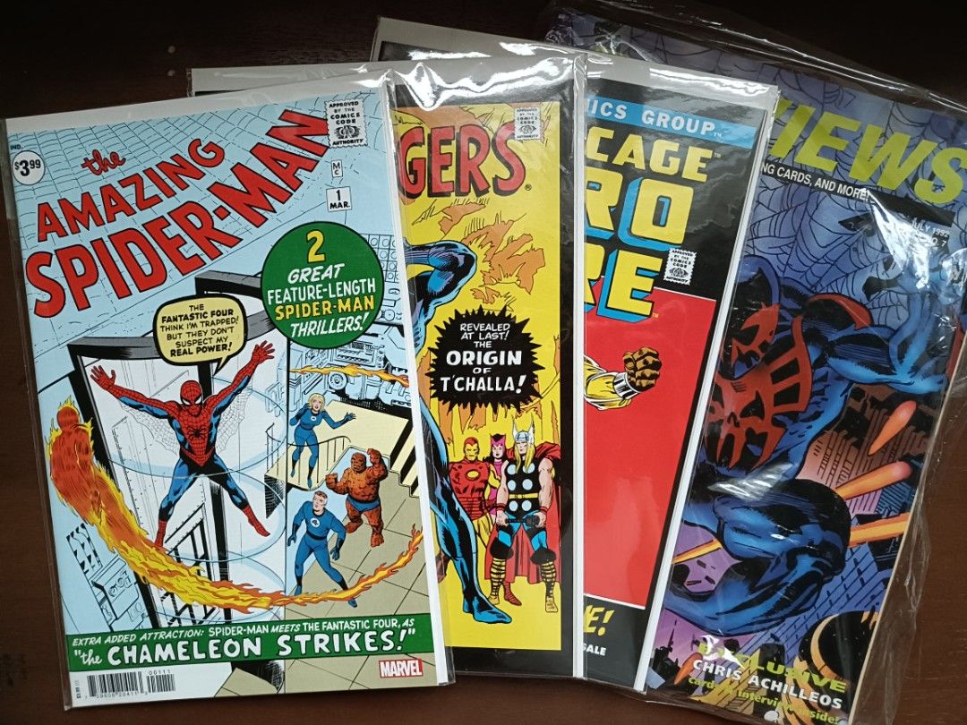 Marvel Comics facsimile reprints & previews: Spider-Man, Black Panther, etc (Category: Comics & Manga) located in Quezon City. Submitted by kyan_s (Listing ID 1434020013, Image 1). Description: - Includes reprints and random previews - Sold as bundle - Payment via GCash or Maya.