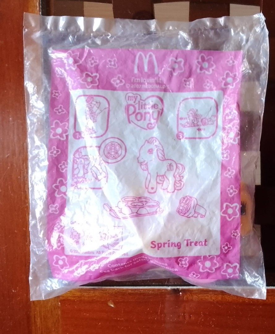 McDonald's 2007 My Little Pony (Category: Kids Toys) located in Tublay. Submitted by elevendangan (Listing ID 1432232790, Image 1). Description: 🌈 FOR SALE: McDonald's My Little Pony Happy Meal Toys (2007) ✨ Available: 🦄 Spring Treat 🦄 Star Dancer ✅ Both toys are brand new and still sealed in their original McDonald's packaging. ✅ Perfect for My Little Pony collectors, McDo Happy Meal toy collectors, and fans of nostalgic collectibles. Price: 