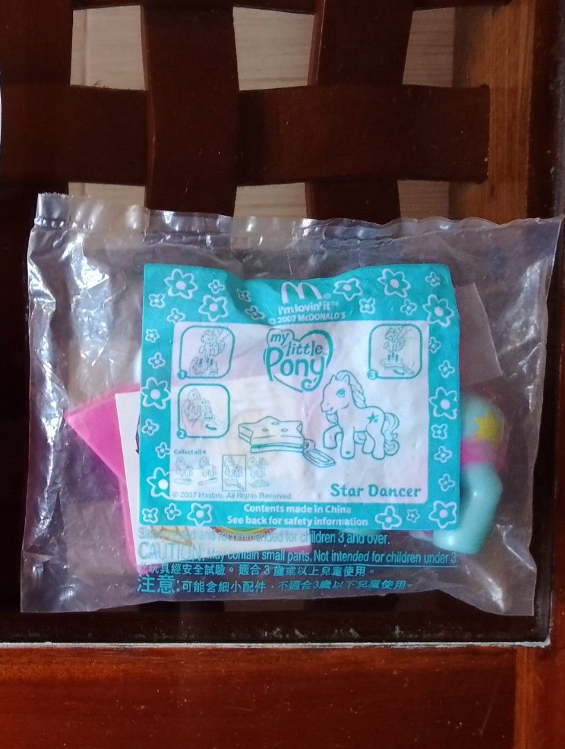 McDonald's 2007 My Little Pony (Category: Kids Toys) located in Tublay. Submitted by elevendangan (Listing ID 1432232790, Image 2). Description: 🌈 FOR SALE: McDonald's My Little Pony Happy Meal Toys (2007) ✨ Available: 🦄 Spring Treat 🦄 Star Dancer ✅ Both toys are brand new and still sealed in their original McDonald's packaging. ✅ Perfect for My Little Pony collectors, McDo Happy Meal toy collectors, and fans of nostalgic collectibles. Price: 