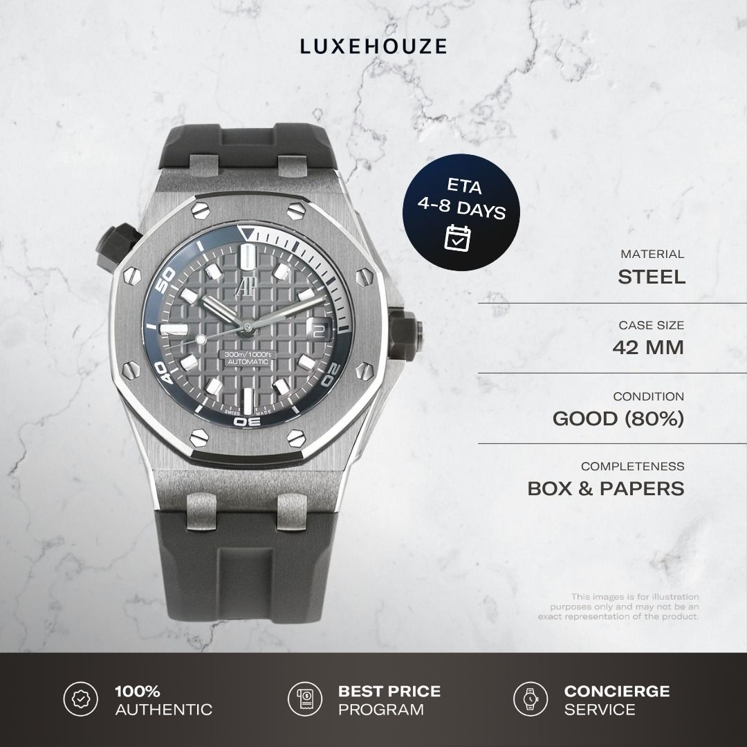 Mint 2025 Audemars Piguet Royal Oak Offshore 42 15720ST.OO.A009CA.01 15720ST Grey (Category: Watches) located in Singapore. Submitted by luxehouze (Listing ID 1431020280, Image 1). Description: READY FOR EXTRA DEALS? Join our Community for special offers and latest arrivals! //bit.ly/LHWatchesSG Luxehouze is your trusted marketplace to buy and sell luxury goods. Luxehouze SG Pte Ltd is a licensed luxury goods marketplace and regulated dealer. WHY
