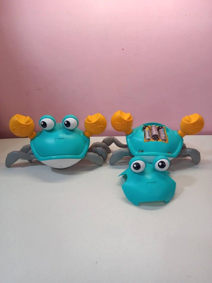 Musical crawling crab (Category: Kids Toys) located in Pasig City. Submitted by qhuel_4021 (Listing ID 1434147667, Image 1). Description: Crawling crab- green preloved from U.K batt.op, working DETAILS ✅Music Crab toy - crawling and sensor obstacle avoidance function, in the process of moving encountered obstacles, will move in the opposite direction in time. The music are very attractive to children. Note: Do not use this toy in water or wet env