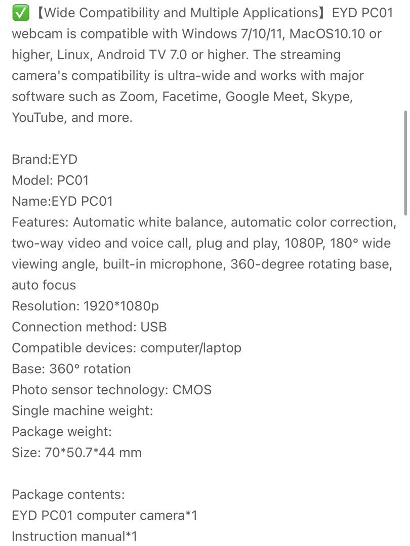 [new] EYD 1080P HD Webcam with Microphone439443546996756486