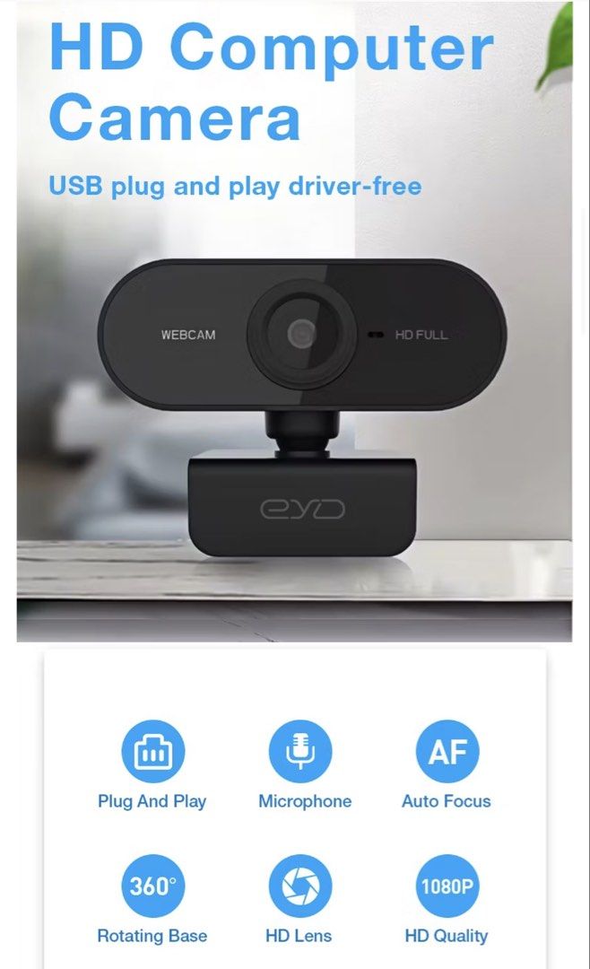 [new] EYD 1080P HD Webcam with Microphone439443546996756481