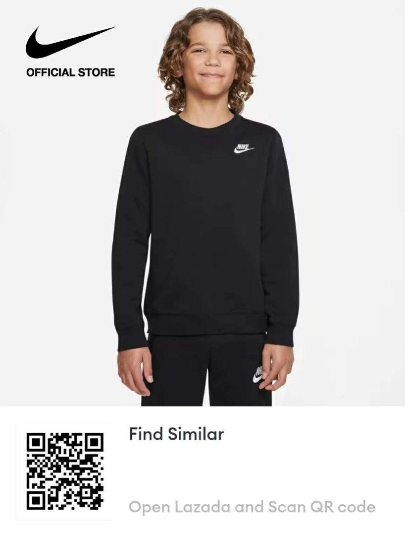 Nike Sweatshirt (Category: Babies & Kids Fashion) located in Navotas City. Submitted by sellmystuff2 (Listing ID 1434079038, Image 1). Description: ✅ Brandnew with tag ✅ Size L (kids) but can fit up to Small size adult ✅ 1 pc. only Ready to ship!!!.