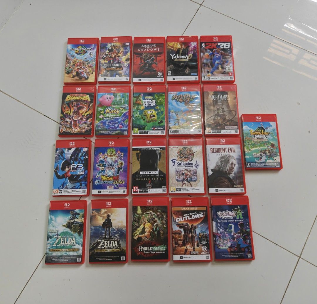 Nintendo Switch 2 Games for Sale (Category: Nintendo) located in Manila. Submitted by nswitchgear (Listing ID 1434021878, Image 2). Description: For Sale only Cheap Nintendo Switch 2 Games Preloved as new condition Pricelist: Mariokart World - ₱1,999 Street fighter 6 - ₱2,199 AC Shadow - ₱2,299 Yakuza O - ₱1,299 NBA 2K26 - ₱1,599 DK Bananza - ₱2,699 Kirby Forgotten Land- ₱2,499 SpongeBob Titantide- ₱1,399 Survival Kids - ₱1,999 Little Nightmares 