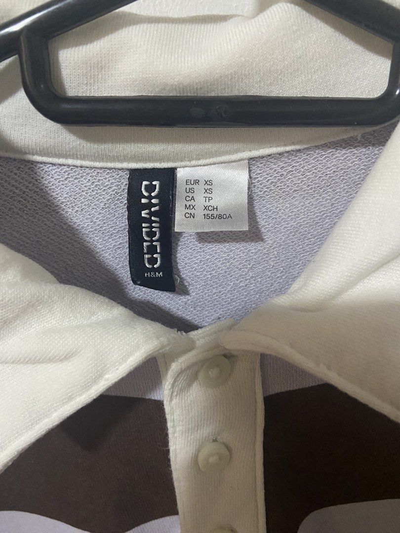purple/gray and brown stripes cute collared sweater top (Category: Longsleeves) located in Rosario. Submitted by vampkitsch (Listing ID 1434073138, Image 3). Description: rfs: decluttering | size: xs/s from: h&m, no issues open for negotiation pm for more deets ♡.