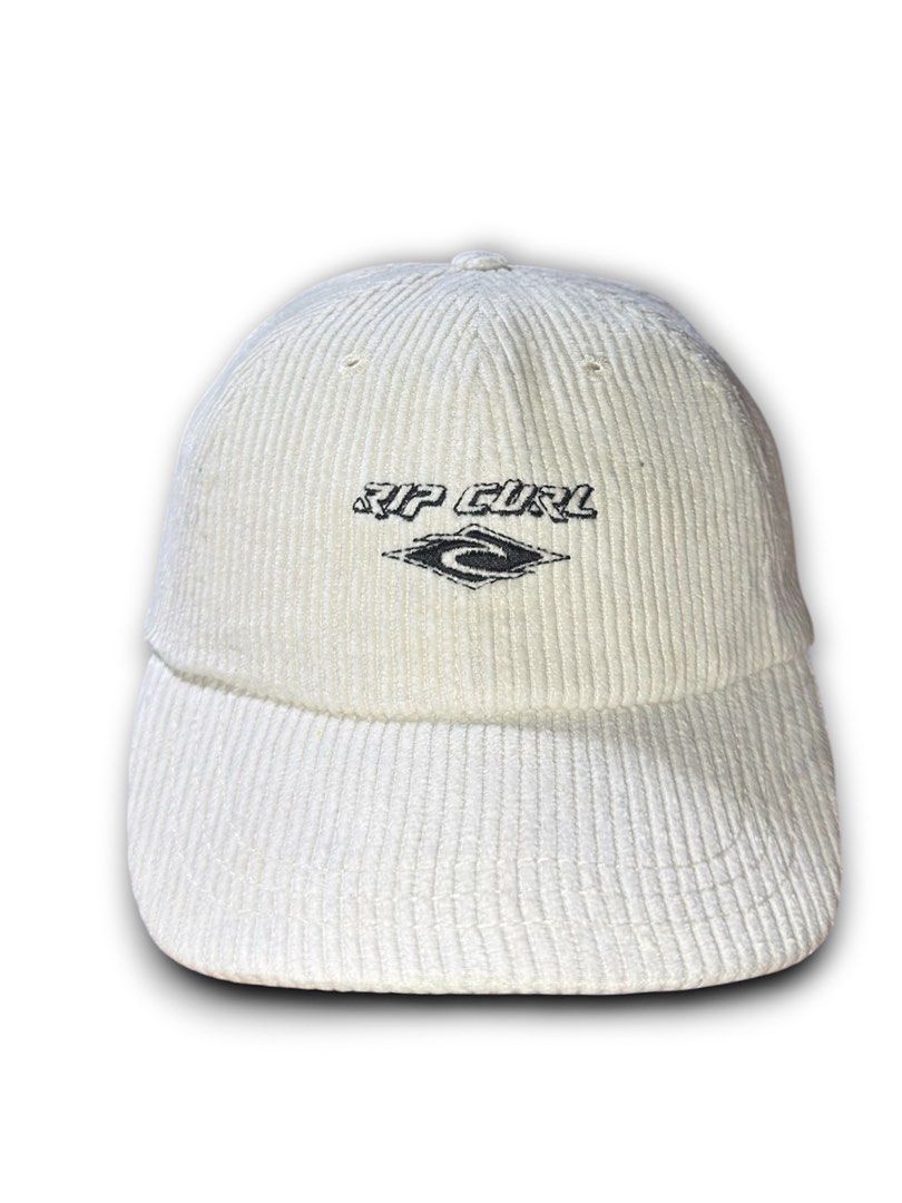 Rip Curl Corduroy Cap (Category: Caps & Hats) located in Cebu City. Submitted by gabgaaab (Listing ID 1434098316, Image 2). Description: Rip Curl Unisex Cream Corduroy Embroidered Logo Dad Hat - Excellent Condition - Brand: Rip Curl - Material: Corduroy - Color: Cream / Off-White - Style: Unstructured Baseball Cap / Dad Hat - Closure: Adjustable fabric strapback Dm me for inquiries.