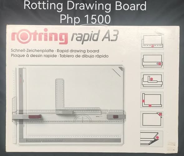 Rotring Drawing Board (Category: Stationery & School Supplies) located in Los Banos. Submitted by princessbotique (Listing ID 1434068478, Image 2). Description: Rotring Drawing Board Office and School Supplies for Sale Preloved As is WYSIWYG See pix for details FIX and firm best price No LP pls First come First Serve Please add shipping fee From Los Banos Laguna Meetups per arrangement MOP GCash first to pay basis No reservations No COD No checko