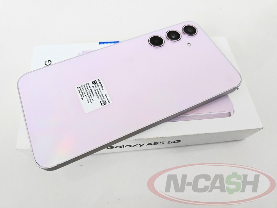 Samsung Galaxy A55 5G 256GB (Category: Samsung) located in Makati City. Submitted by luxury_by_ncash_2 (Listing ID 1434030088, Image 2). Description: N-Cash Pawnshop "Instant Cash for Bags, Watches, Cars, and Electronics" https://www.ncash-pawnshop-philippines.com/ Samsung Galaxy A55 5G 256GB SM-A556E/DS Lilac Local Samsung unit Dual Physical SIM. Openline 9.9 out of 10. Like new. Unit comes with Samsung cable, manuals, SIM tool, and original box