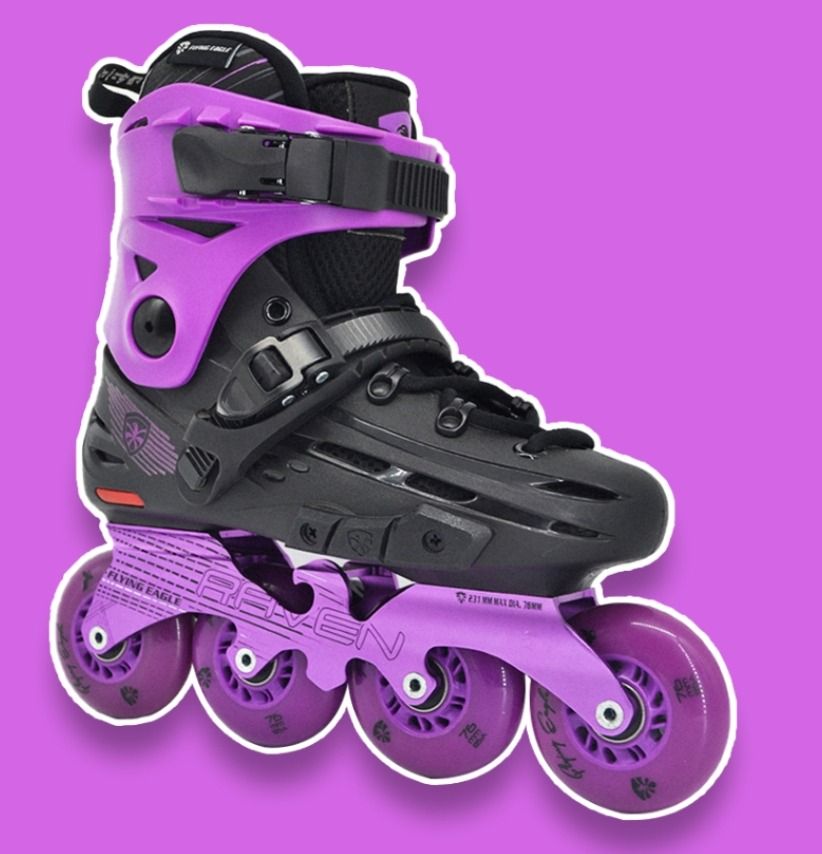 Sepatu Roda Anak dan Dewasa Inline Skate Flying Eagle Raven Ungu 37 ...