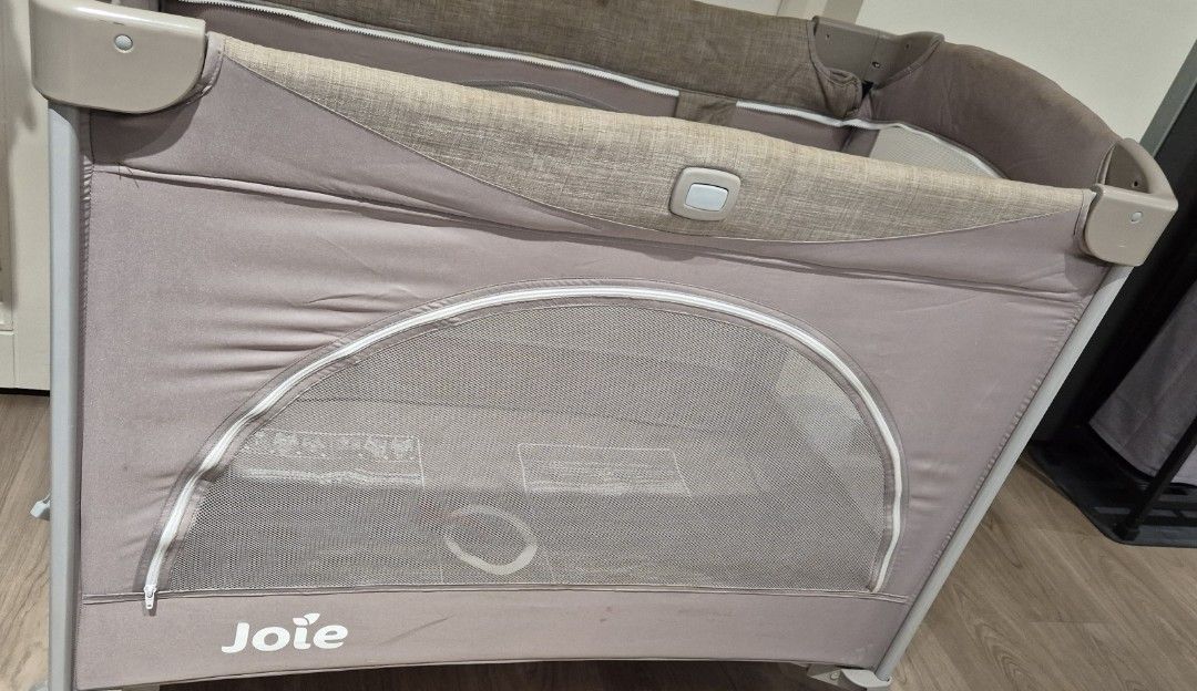 Travel cot/co-sleeper (Category: Cots & Cribs) located in Pasig City. Submitted by mamaconcep (Listing ID 1434083156, Image 1). Description: Joie Baby Kubbie Sleep Co-sleeper, used, in good condition, needs cleaning..