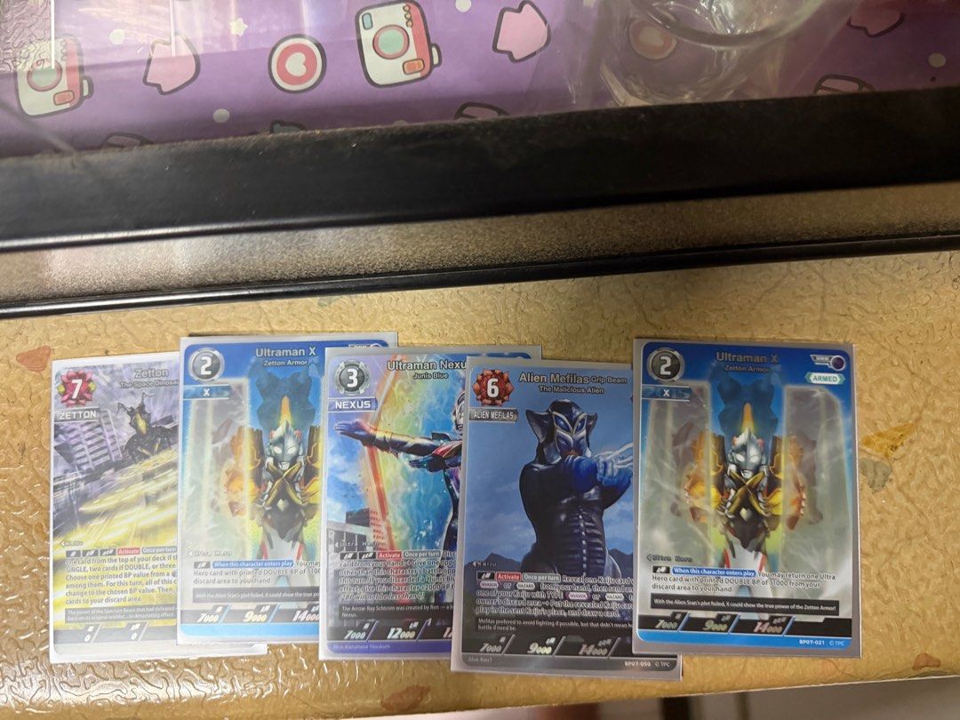 ($25all) Ultraman Card Game BP07 (Category: Raw Cards) located in Singapore. Submitted by zt.77 (Listing ID 1434121114, Image 1). Description: - All prices are FIX, even with multiple -No nego and no trade -50%deposit to reserve for self collection -50% deposit required to secure, no deposit no secure -Card Condition as shown -Selling as a set only - Dealing at my block ONLY 64083x -$5.50 additional Qexpress delivery -With effect of 18 Nov 2024, 