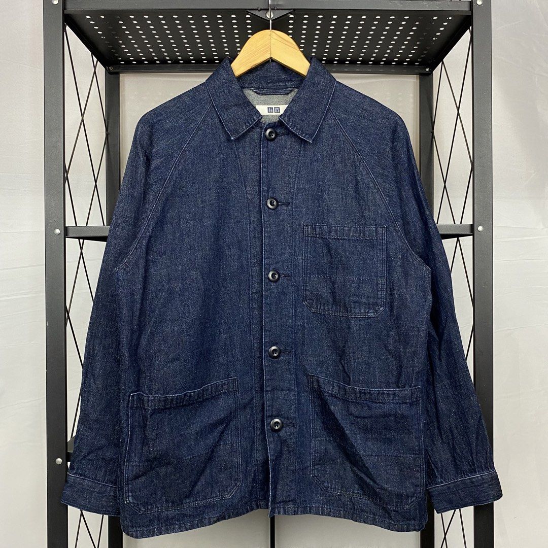 Uniqlo Denim Chore Jacket (Category: Coats, Jackets and Outerwear) located in Cebu City. Submitted by cebuvntgvibes (Listing ID 1434040791, Image 1). Description: 22W x 28L (M-L) . Excellent to new condition. Lightweight denim fabric. No issue. . Mine ₱1,000+sf.