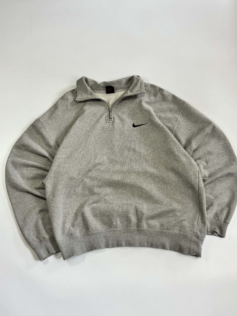 Vintage nike gray quarter zip (Category: Sets & Coordinates) located in Manila. Submitted by styleandfly191238 (Listing ID 1433981157, Image 3). Description: dimes length 27 width 24 issue none color rate 10/10 complete tags and original better in personal color may vary due to lighting unli vc and vouch to check item dm me for more details.