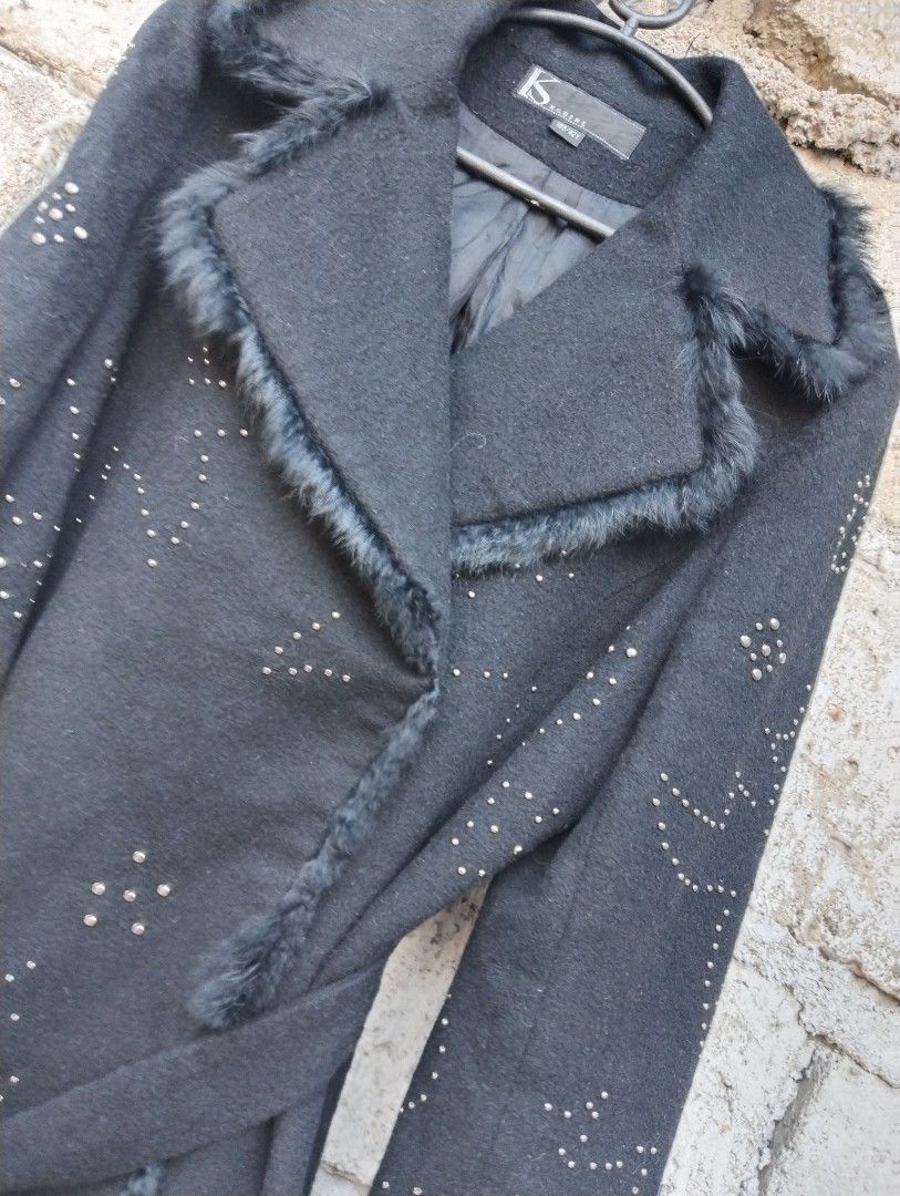 Vintage Wool studded coat jacket with rabbit fur trim (Category: Coats, Jackets and Outerwear) located in Cavite. Submitted by someonefrom2008 (Listing ID 1434097956, Image 3). Description: very pretty, the studded details is amazingg.