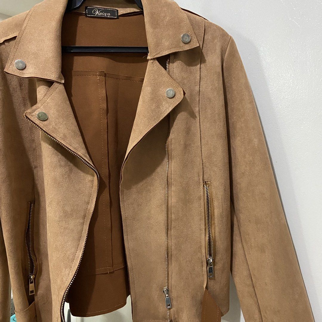 Vivian Suede Biker Jacket (Category: Coats, Jackets and Outerwear) located in Marikina City. Submitted by jellyselection (Listing ID 1434056509, Image 2). Description: thrifted.