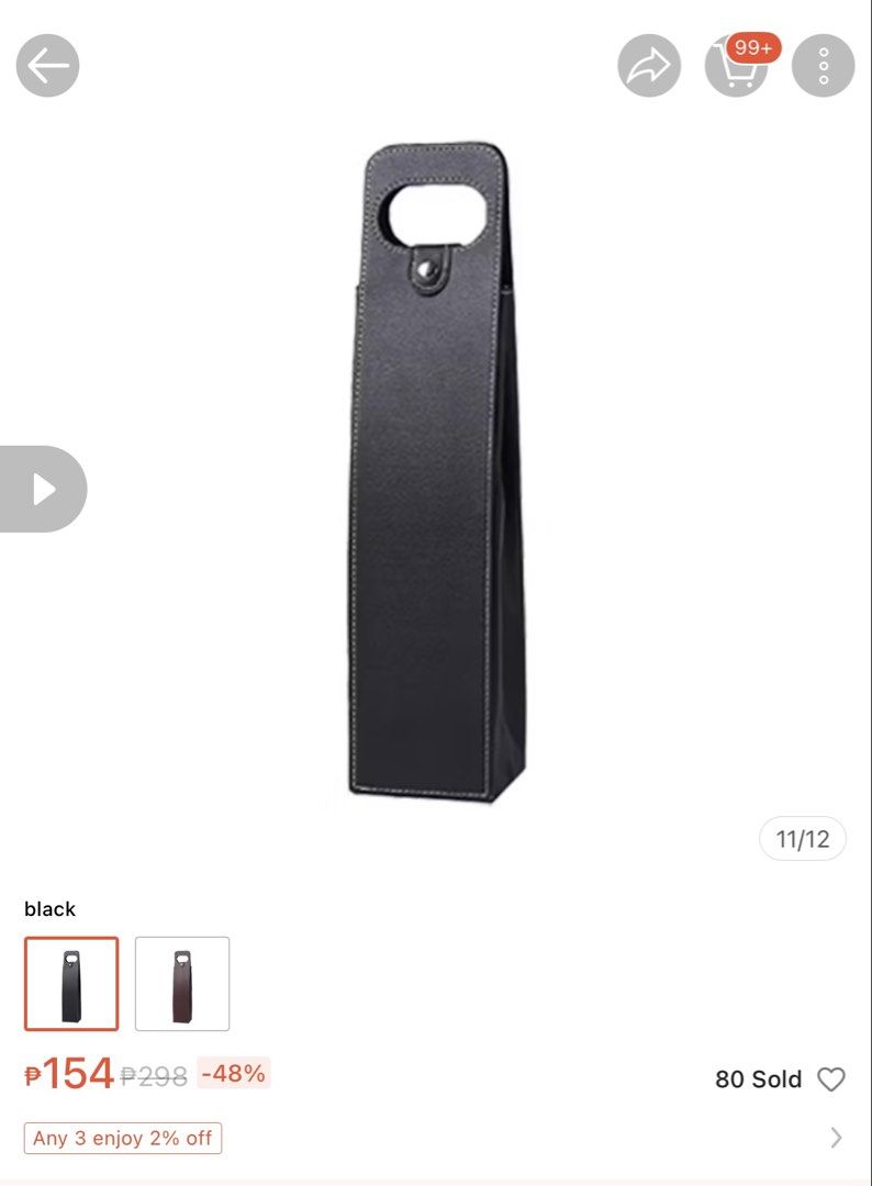 Wine Bag Black (Category: Gift Baskets & Hampers) located in Manila. Submitted by arabellessi_ (Listing ID 1434084107, Image 1). Description: Available 9 pcs! 100 each take all for 850! Selling.