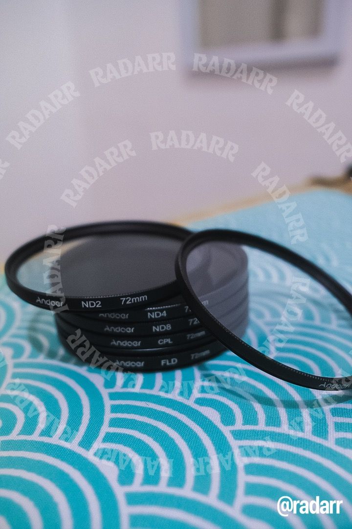 Andoer 72mm Camera Lens Filters Set (Category: Cameras) located in Santa Rosa. Submitted by radarr (Listing ID 1434374663, Image 2). Description: - Andoer 72mm Lens Filter Set (Unused) - Includes: UV, ND2, ND4, ND8, CPL, FLD filters - 72mm size - Reduces glare and controls light - Improves color - Suitable for landscape and portrait photography Inclusions: - 6 filters - free lens zip compartments (2 pieces) Lens filters are unused. Can check upon