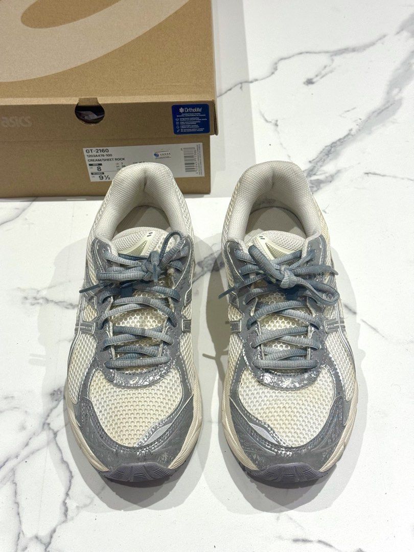 Asics GT-2160 Cream/Sheet Rock (Category: Sneakers) located in Quezon City. Submitted by helloimcharles (Listing ID 1434224576, Image 3). Description: Size: US Mens 8 Condition: Used, well maintained With box. Check profile for more size 8 pairs..