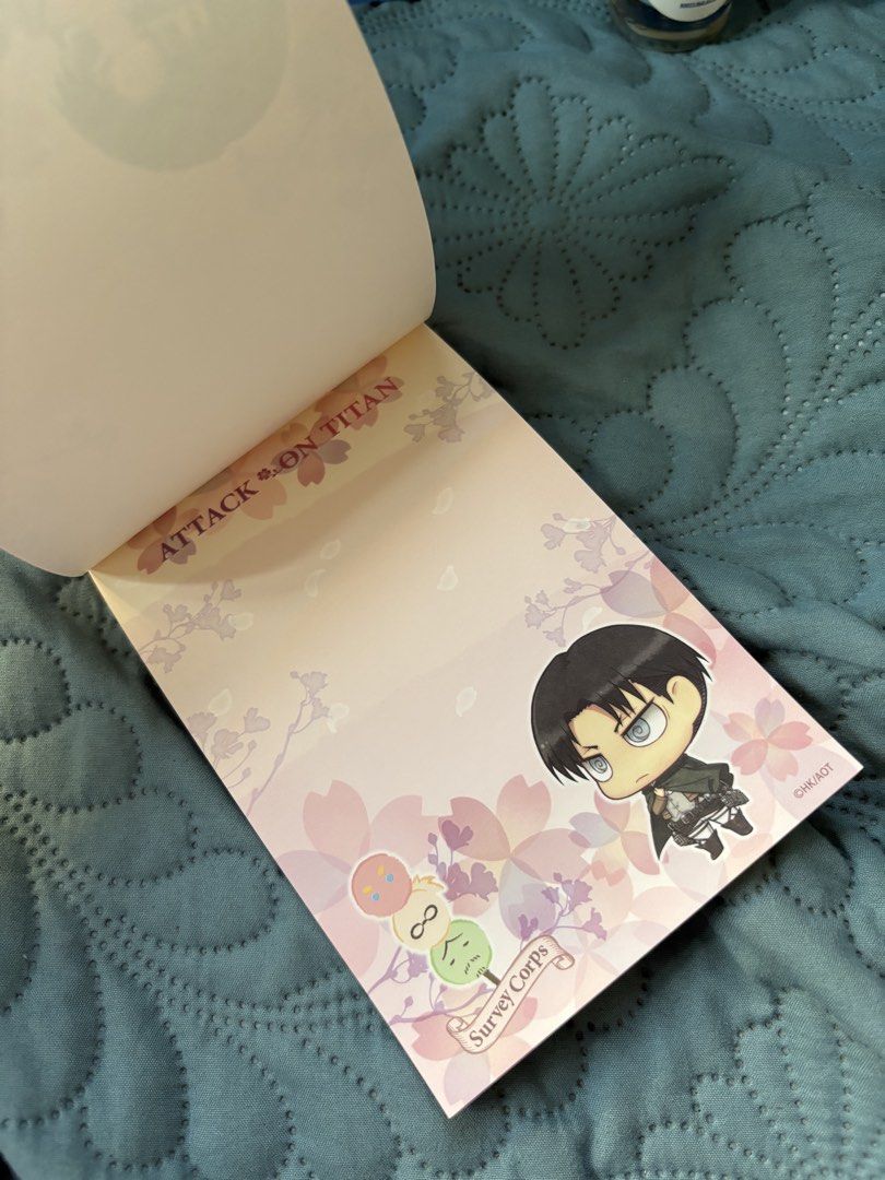Attack on Titan Notepad (Category: Art & Prints) located in Valenzuela. Submitted by exesia (Listing ID 1434339330, Image 2). Description: ‼️please manage your expectations‼️ - Price as posted -WYSIWYG MOP: Gcash MOD: Lalamove and JnT Meet ups w/ handling fee: Malanday, Monumento and Sm Sangandaan Location: Valenzuela.