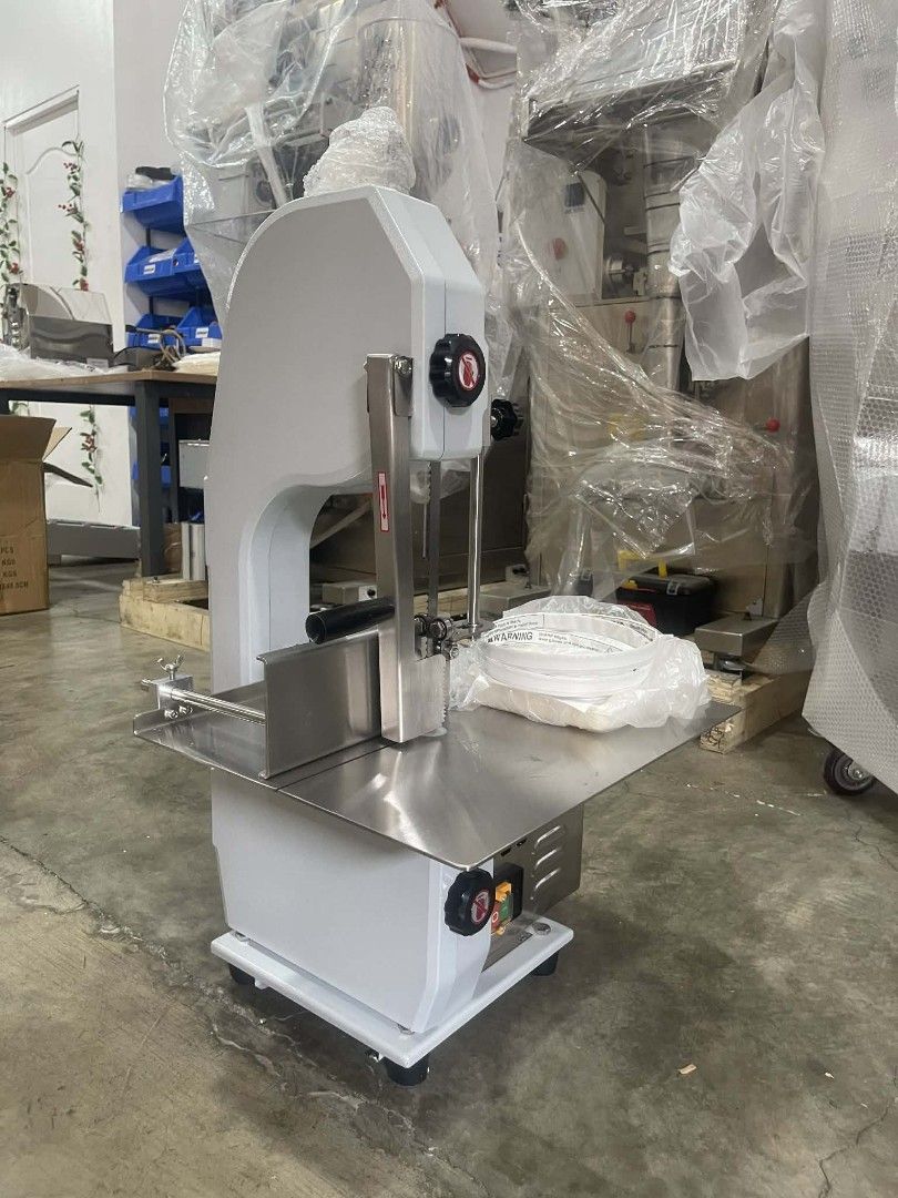 Bandsaw - Stainless Steel (Category: Looking For) located in Manila. Submitted by lyka.sofitec (Listing ID 1434319711, Image 1). Description: - Stainless steel table and body - Large cutting surface - Designed for commercial use - Adjustable settings - Sturdy base with wheels - Ideal for cutting meat and food products.