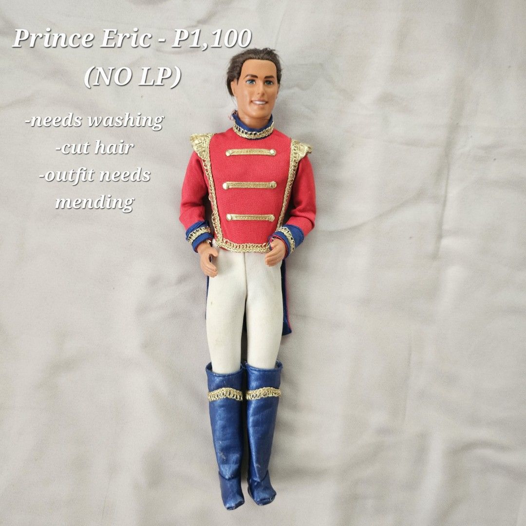 Barbie Nutcracker Prince Eric Ken (Category: Figurines & Statues) located in Pasig City. Submitted by letter.from.mae (Listing ID 1434196473, Image 1). Description: Ken Prince Eric The price is firm (bought from ebay UK) You will not get a word from me if there is an attempt to negotiate, let's not waste each other's time. - DM only if you are a serious buyer. NO UNBOXING VIDEO = NO REFUND, NO RETURN MOP: Paymaya only MOD: Jnt or Lalamove (shippi