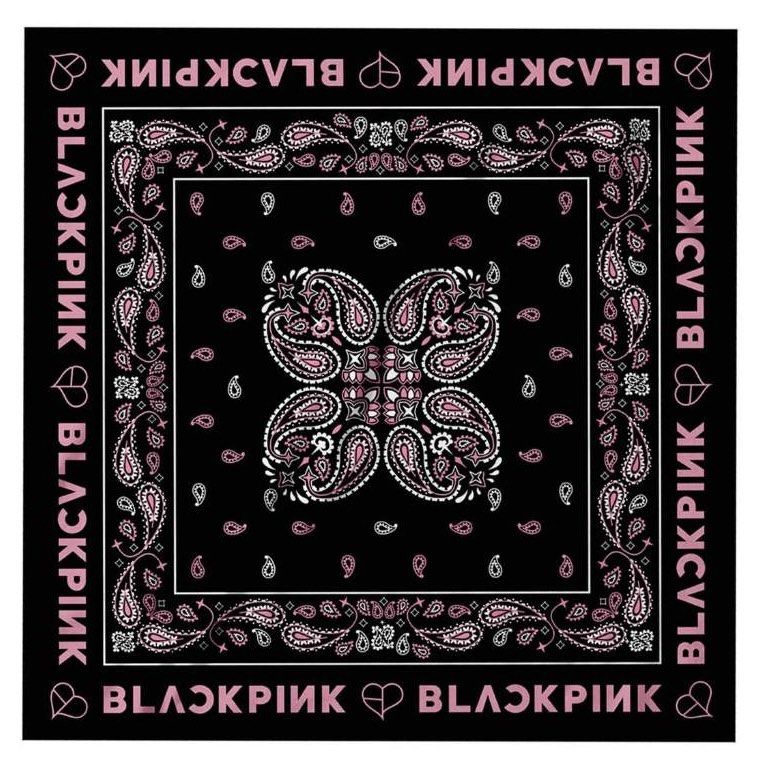 BLACKPINK DEADLINE WORLD TOUR SCARF (Category: Scarves) located in Bacolod City. Submitted by tmyshop21 (Listing ID 1434331194, Image 1). Description: - Brand new BLACKPINK bandana - Features a black background with pink paisley design - Includes the BLACKPINK logo - Made of a silky material - Square scarf - Still in original packaging.