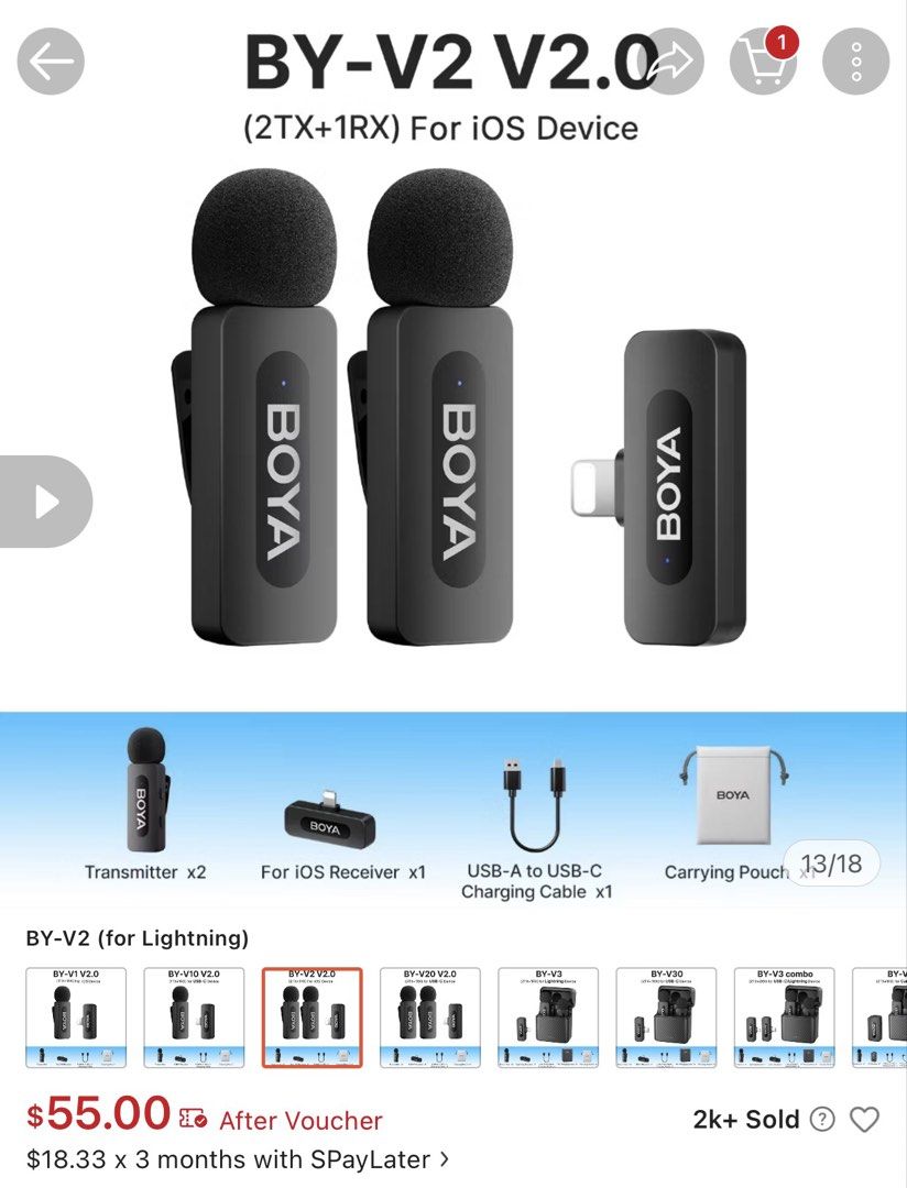 BOYA BY-V2 Wireless Microphone System for iOS437773346978539521