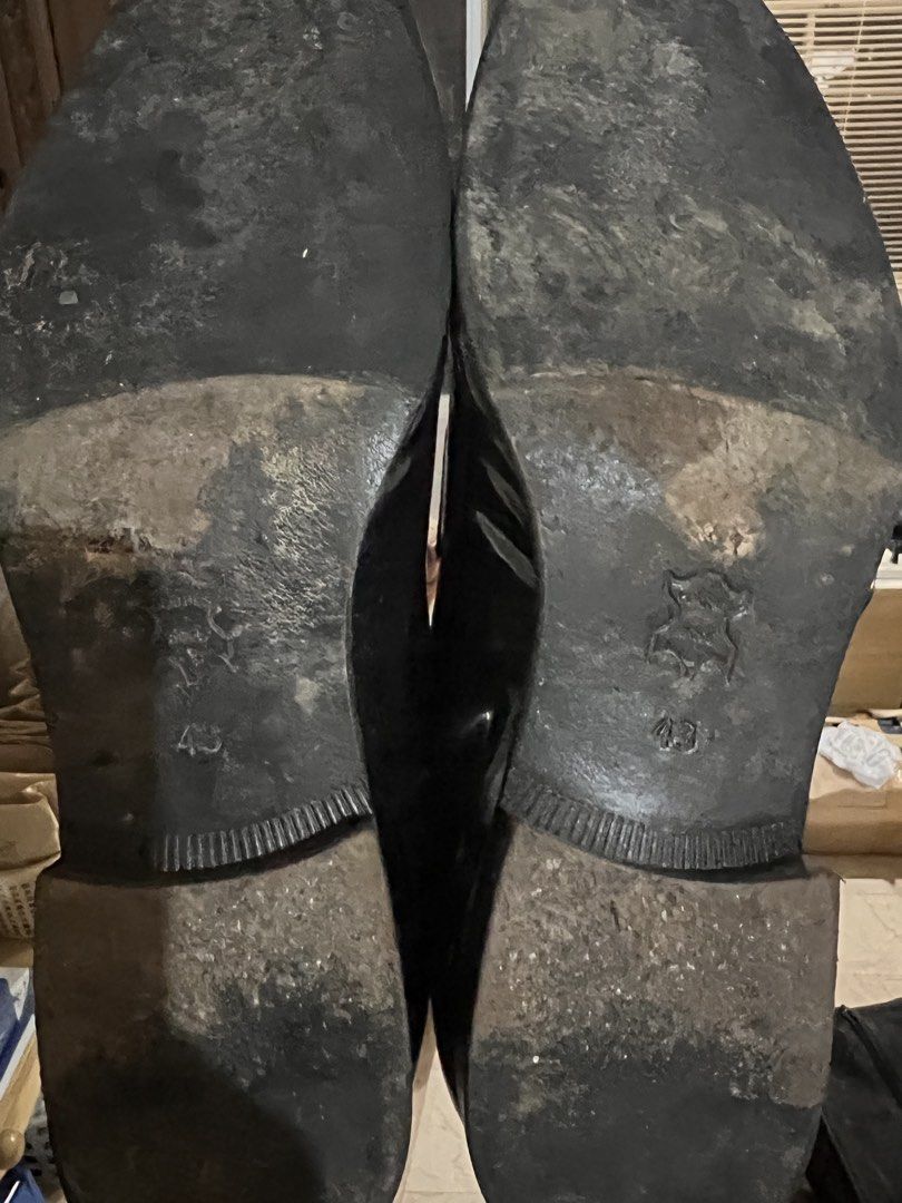 Calvin Klein Black Leather Loafers - Size 43 (Category: Dress Shoes) located in Las Pinas. Submitted by boogieman13 (Listing ID 1434363287, Image 2). Description: - Calvin Klein black leather loafers - Size 43 - Classic design with a glossy finish - Leather sole - Signs of wear on soles - Creases on the upper .