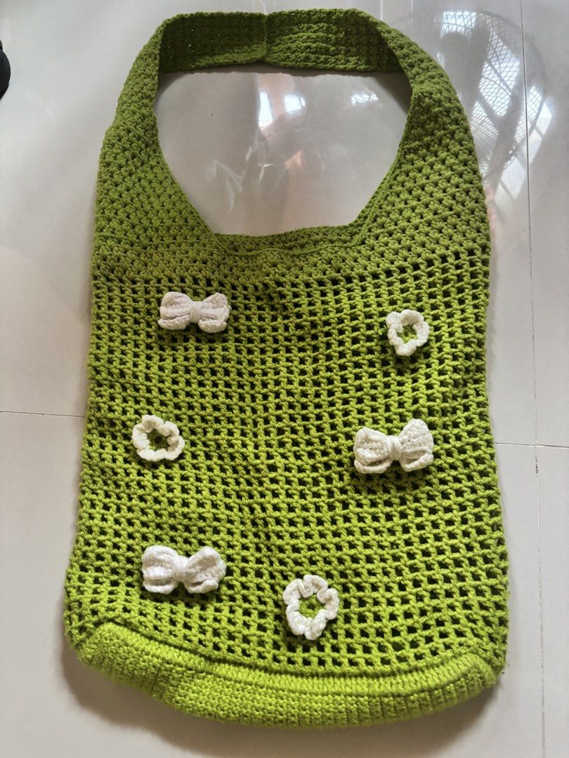 Customized Crocheted Cross Bag (Category: Cross-body Bags) located in Manila. Submitted by swifteagle-d066 (Listing ID 1434235356, Image 1). Description: *Used only once *Can fit a 13 inch laptop *Back to back design Original Price was 999 Can Nego! JnT/Lalamove/LBC Loc: Mabalacat, Pampanga .