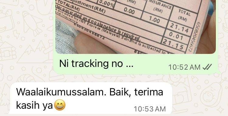 Feedback postage (Category: Blouses) located in Kuala Lumpur. Submitted by prelovedwithtrust (Listing ID 1434189988, Image 2). Description: - Item sold. - Shipped via Ninja Van. - Buyer confirmed receipt. - Buyer satisfied. - Thank you for your purchase!.