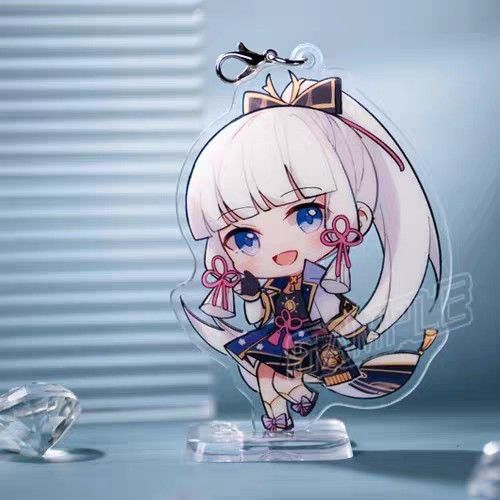 Genshin Impact Acrylic Keychain Standee (Category: Character Goods) located in Las Pinas. Submitted by berryswirl (Listing ID 1434312080, Image 2). Description: Fanmade Genshin Impact Merchandise Acrylic standee with 3 types of keychain holders Available characters: Dainsleif, Yaoyao, Nahida, Diluc, Qiqi Kuki Shinobu, Paimon, Yoimiya, Ayaka, Ayato, Ningguang, Barbara, Aether, Gorou, Chongyun, Xinqiu, Nilou, Kaeya, Fischl, Sigewinne, Heizhou, Sara