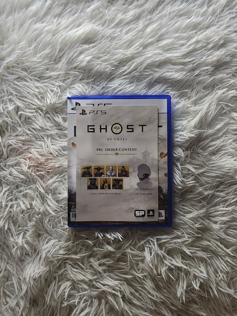 Ghost of Yotei - PS5 (Category: PlayStation) located in Antipolo. Submitted by wildshark.25fd53 (Listing ID 1434202435, Image 2). Description: - Ghost of Yotei PlayStation 5 - Includes pre-order content - Game case is blue - PlayStation 5 logo visible - Published by Sony Interactive Entertainment.