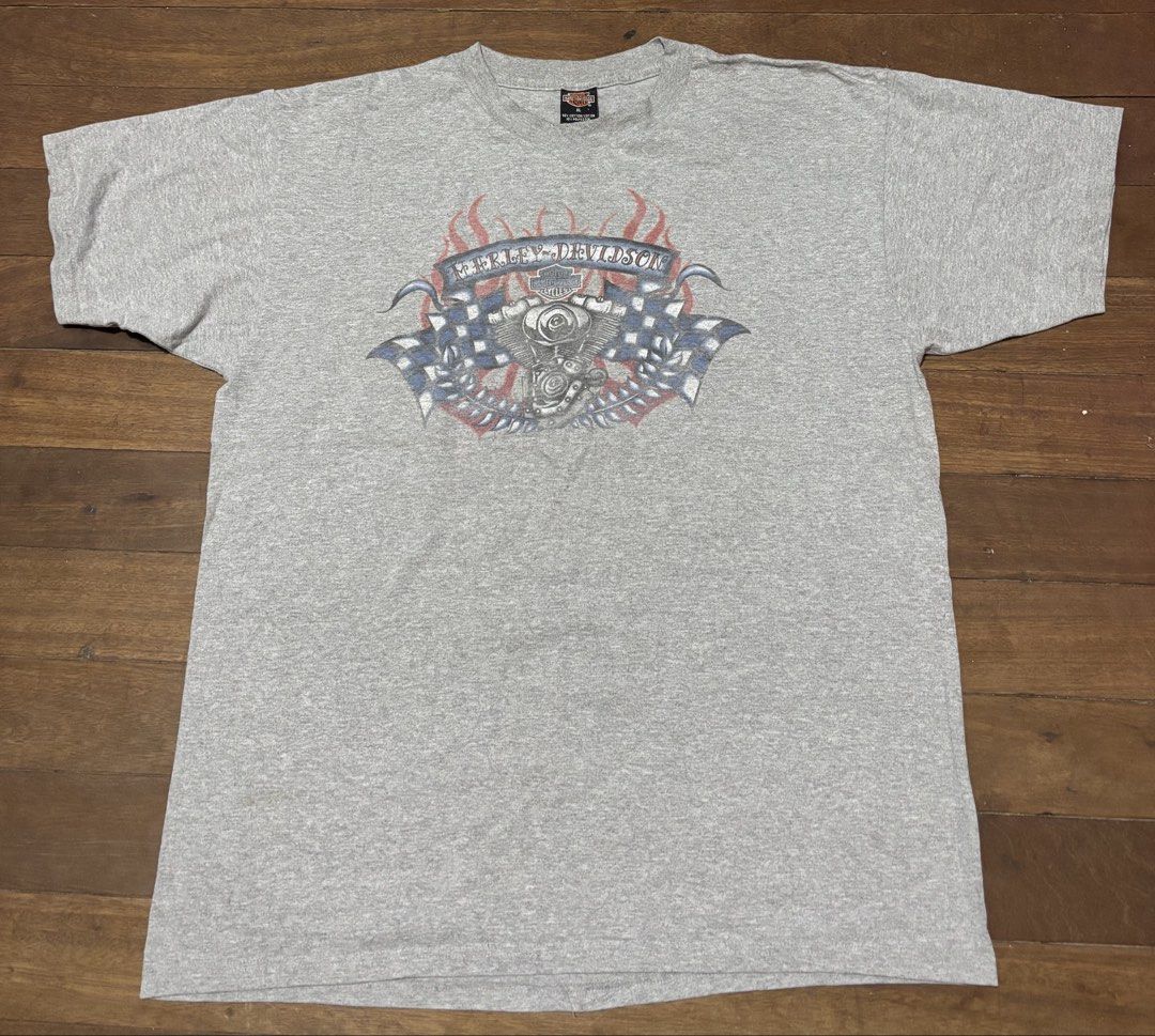 Harley Davidson Shirt (Category: Tshirts & Polo Shirts ) located in Noveleta. Submitted by nep21 (Listing ID 1434240414, Image 2). Description: Vintage Harley Davidson Shirt Size XL 23x30 Good Condition. Crack Print Price-1,200 Noveleta,Cavite location Shipping J&T or Lalamove.