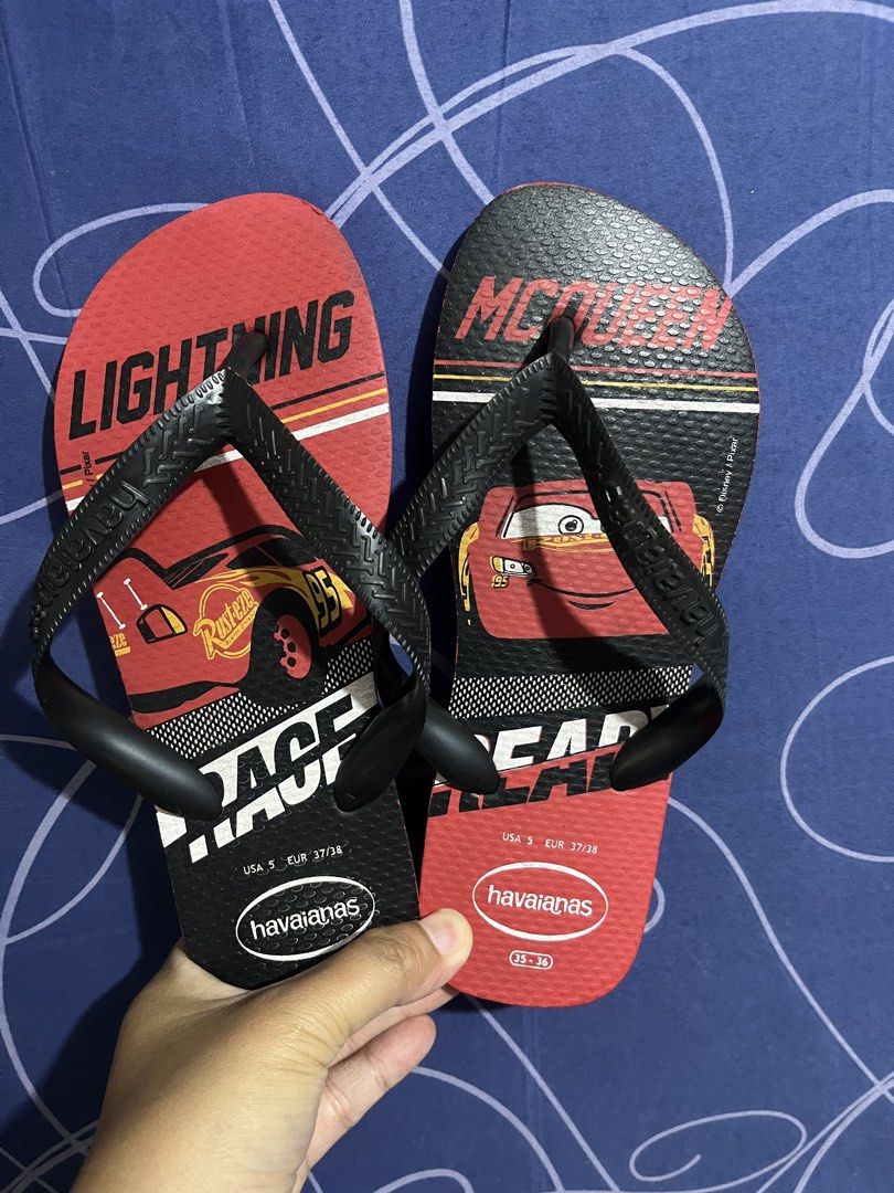 Havaianas Cars Flip-flops (Category: Babies & Kids Fashion) located in Manila. Submitted by cindy07men29204 (Listing ID 1434182174, Image 2). Description: slightly used size 35-36.