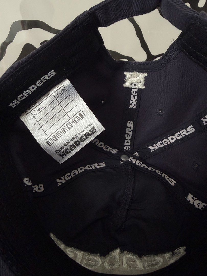 Headers Cap (Category: Cap & Hats) located in Kuala Lumpur. Submitted by pwse1225 (Listing ID 1434259477, Image 3). Description: - Headers navy blue cap - Embroidered brand name on front - Logo on the back - Adjustable strap for a comfortable fit - Made of 100% cotton - Designed for drivers.